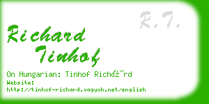 richard tinhof business card